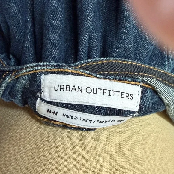 Urban Outfitters Med Blue Denim Midi Plunging Dress size Med - Picture 7 of 9